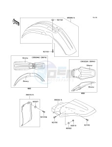 KX 100 A [KX100 MONSTER ENERGY] (A6F - A9FA) D7F drawing FENDERS