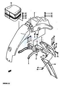 DR600R (E2) drawing REAR FENDER