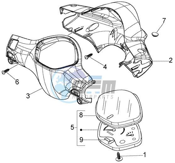 Speedometers Kms. - handlebar cover