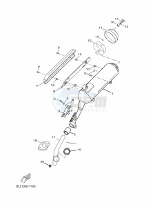 YP125RA XMAX 125 ABS (BL24) drawing EXHAUST