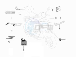 GTS 300 ie Super Sport drawing Plates - Emblems