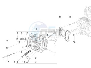 PRIMAVERA 125 4T 3V IGET IE ABS-NOABS E2-E4 (APAC) drawing Cylinder head unit - Valve