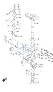 DF 30A drawing Swivel Bracket Tiller Handle w/Power Tilt