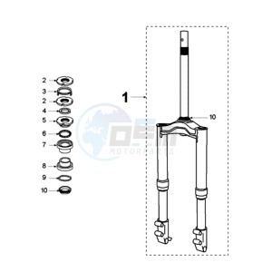 LUDIX 10 OR SNAKE drawing FRONT FORK / STEERINGHEAD