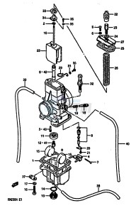 RM250 (G-H) drawing CARBURETOR (MODEL G)