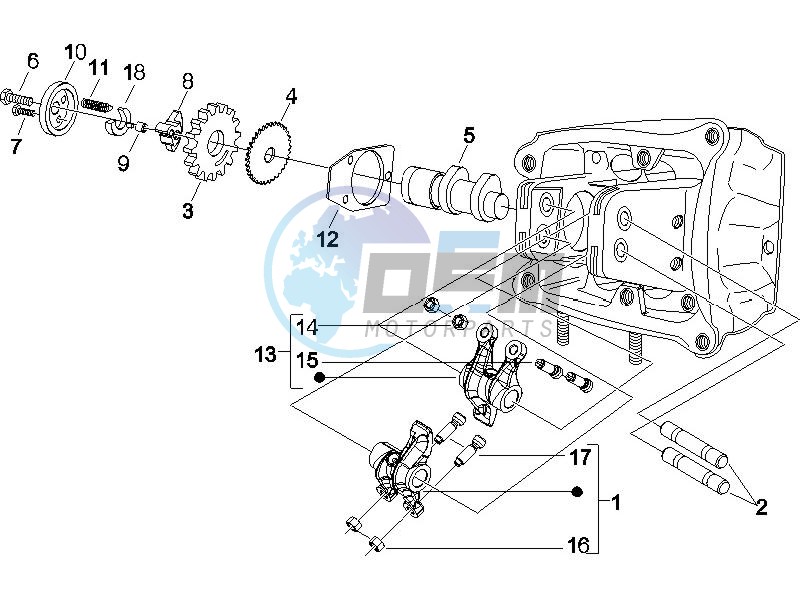 Camshaft - Rocking levers support unit