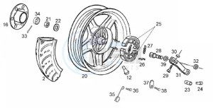 ATLANTIS BULLET - 50 cc VTHAL1AE2 Euro 2 2T AC ESP drawing Rear wheel (Positions)