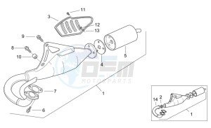 SR 50 Air 1997-2001 drawing Aligned silencer exhaust pipe