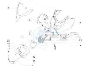 MP3 300 ie E4 LT BUSINESS - SPORT ABS (EMEA) drawing Front shield