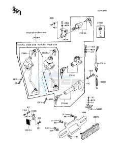 KZ 1100 A [SHAFT] (A1-A3) [SHAFT] drawing IGNITION SWITCH_LOCKS_REFLECTORS