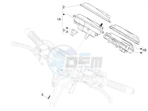 GTS 300 4T 4V IE ABS E3-E4 (NAFTA) drawing Meter combination - Cruscotto