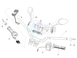 SHIVER 900 E4 ABS NAVI (NAFTA) drawing Handlebar - Controls