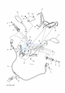 YP125RA XMAX 125 ABS (BL24) drawing STEERING HANDLE & CABLE