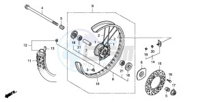 CR85RB drawing FRONT WHEEL