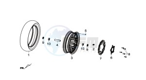 JOYMAX 250i drawing FRONT WHEEL