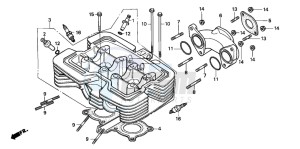 CB250 drawing CYLINDER HEAD