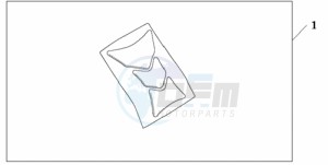 CBF600NA9 Europe Direct - (ED / ABS) drawing TANK PAD HONDA WING LOGO