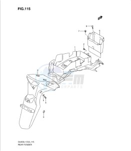 DL650 drawing REAR FENDER (DL650UEL1 E19)