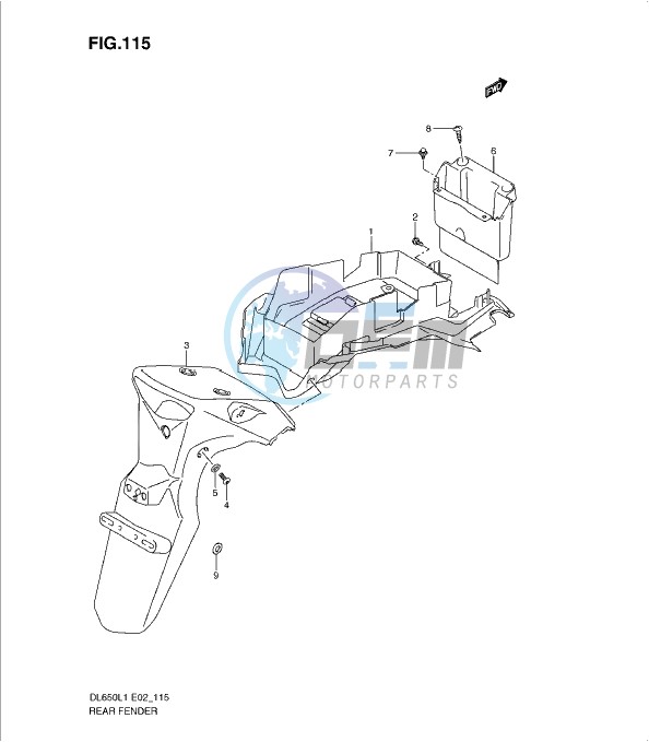 REAR FENDER (DL650UEL1 E19)