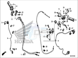 CRF450RXH Europe Direct - (ED) drawing HANDLE LEVER/SWITCH/CABLE