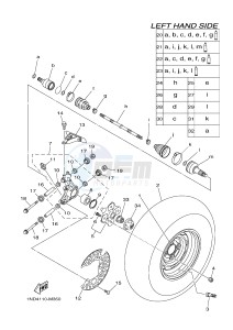 YFM550FWA YFM550DE GRIZZLY 550 (1NPC) drawing REAR WHEEL