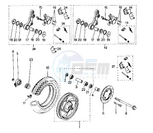 SV GEO - 50 cc drawing FRONT WHEEL (MODEL SV 50RG)