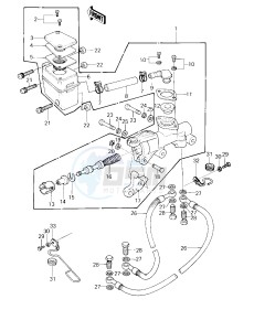 KZ 1000 D [Z1R] (D3) [Z1R] drawing FRONT MASTER CYLINDER -- 80 D3- -