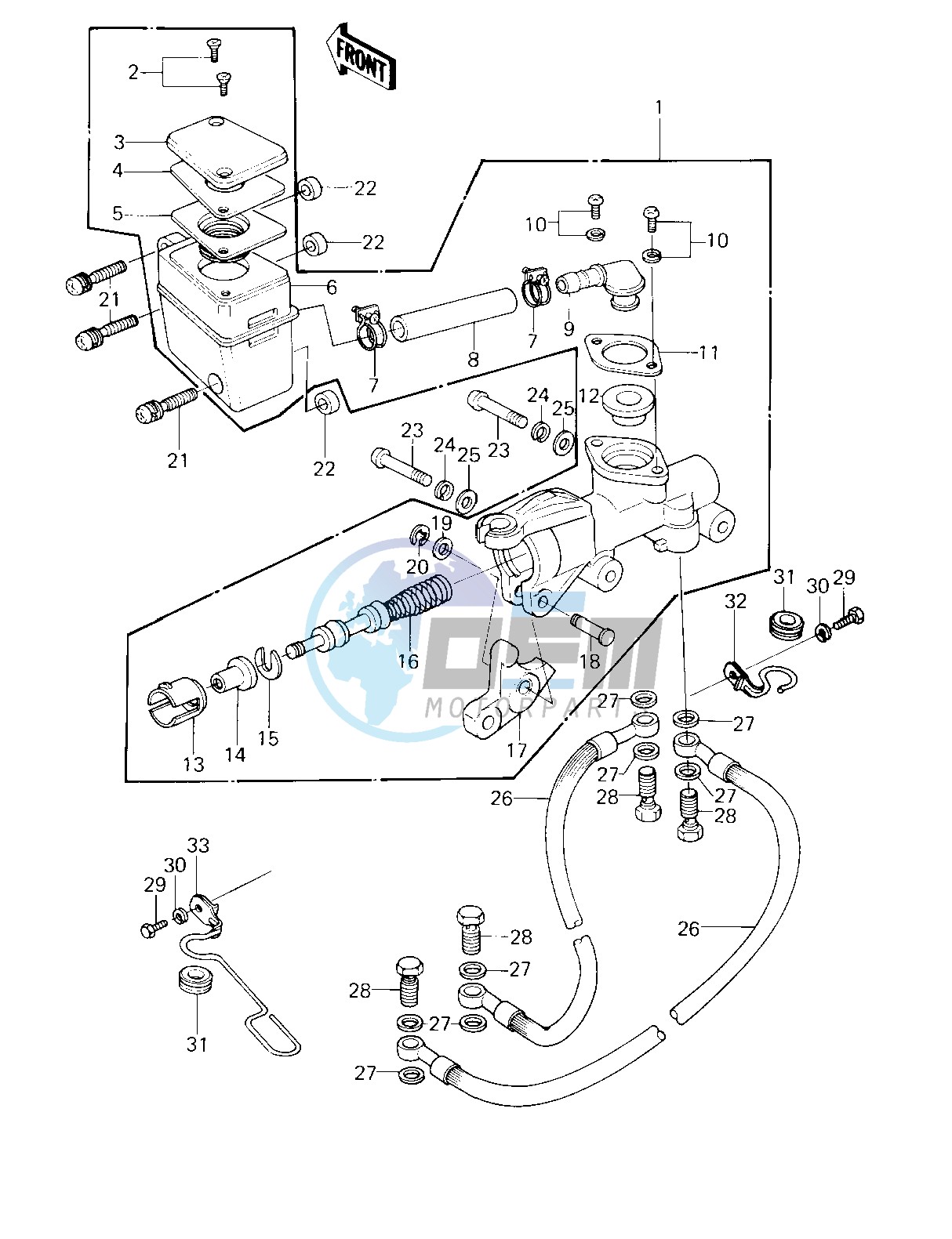 FRONT MASTER CYLINDER -- 80 D3- -