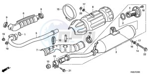 TRX500FAA Australia - (U) drawing EXHAUST MUFFLER