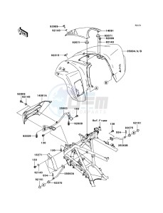 KFX700 KSV700B6F EU drawing Front Fender(s)