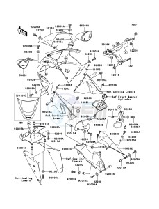 NINJA ZX-12R ZX1200B6F FR GB XX (EU ME A(FRICA) drawing Cowling