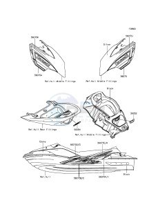 JET SKI ULTRA LX JT1500KGF EU drawing Decals(Ebony)