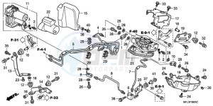 CBR1000RAA Europe Direct - (ED / ABS) drawing FRONT POWER UNIT/FRONT VA LVE UNIT