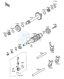 KSF 250 A [MOJAVE 250] (A3-A7) [MOJAVE 250] drawing CHANGE DRUM_SHIFT FORK