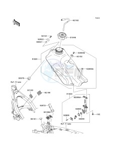 KLX 140 B (KLX140L MONSTER ENERGY) (B8F-B9FA) B9F drawing FUEL TANK