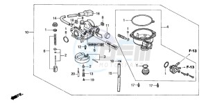 TRX90 FOURTRAX 90 drawing CARBURETOR