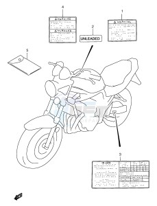 GSF1200 (E2) Bandit drawing LABEL (MODEL T V W X)