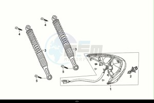 SYMPHONY CARGO 125 (AY12WA-EU) (E5) (M1) drawing TAIL LIGHT - RR  CUSHION