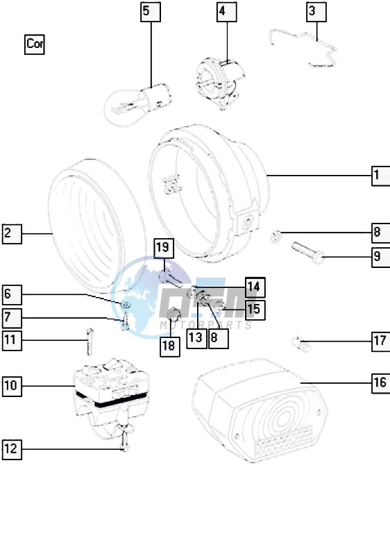 Head lamp-rear lamp