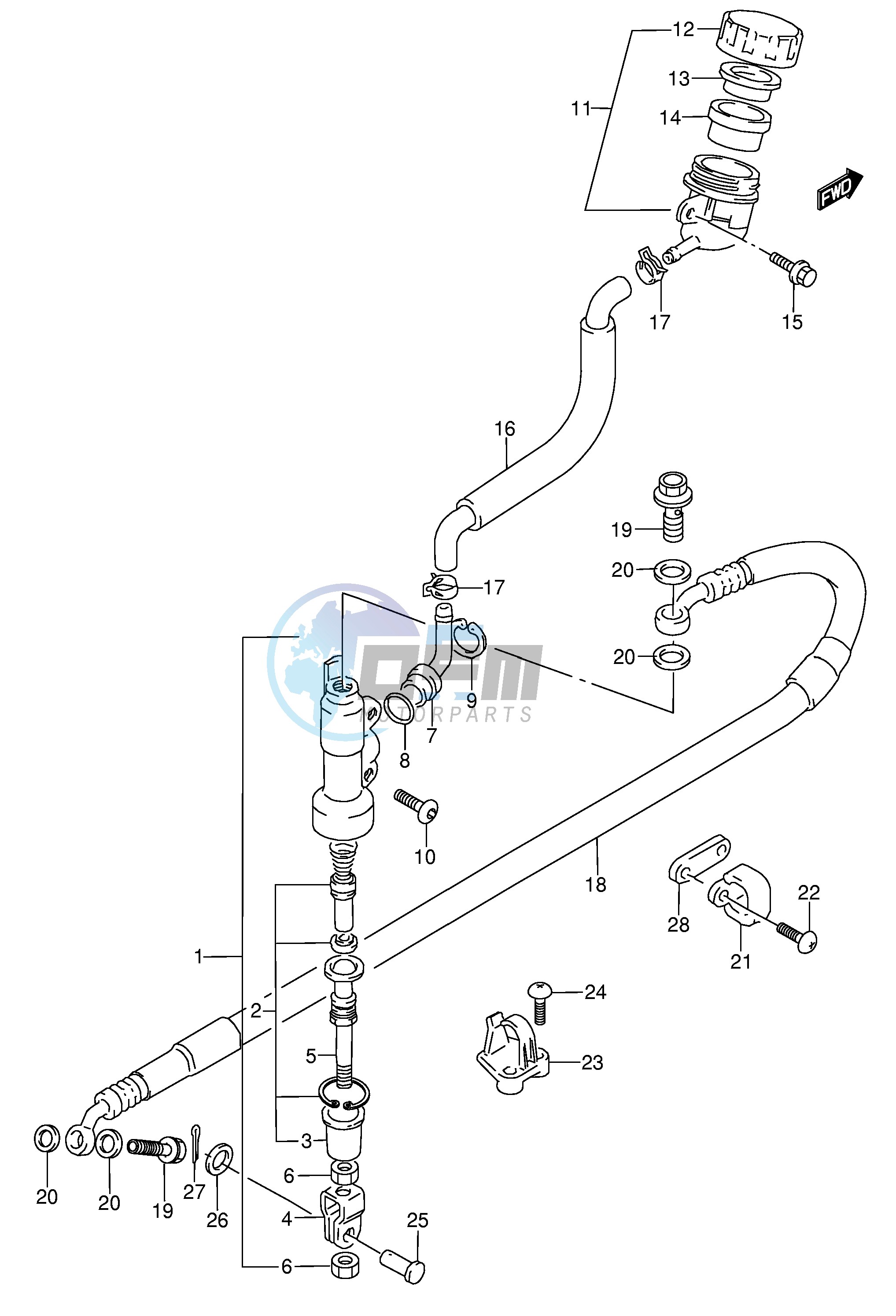 REAR MASTER CYLINDER (MODEL M N S T)