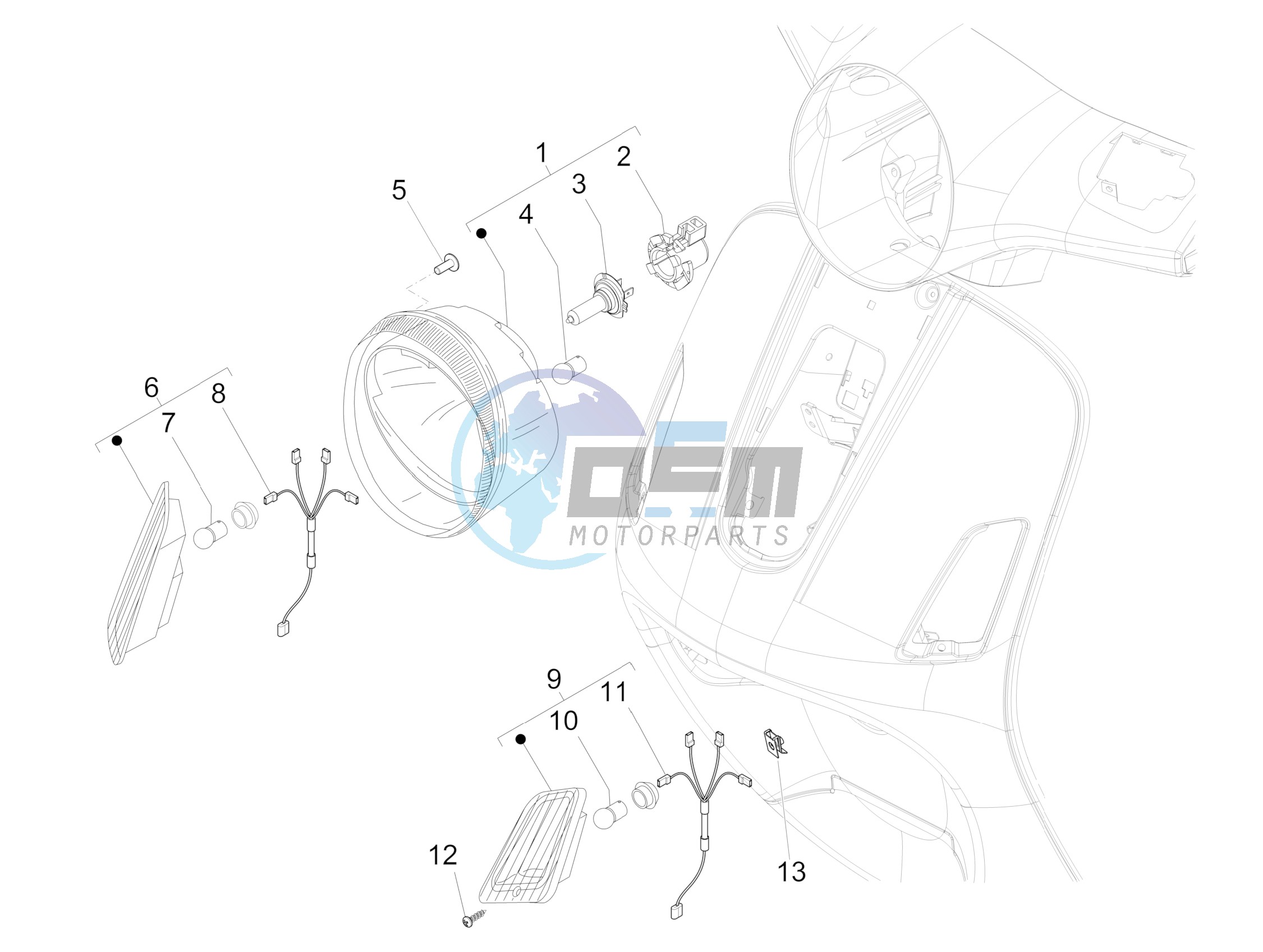 Front headlamps - Turn signal lamps