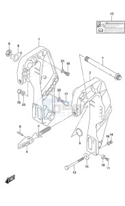 DF 25A drawing Clamp Bracket Remote Control Tiller Handle w/Power Tilt