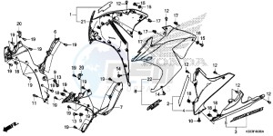 CBR300RAF CBR300RA Europe Direct - (ED) drawing MIDDLE COWL/UNDER COWL