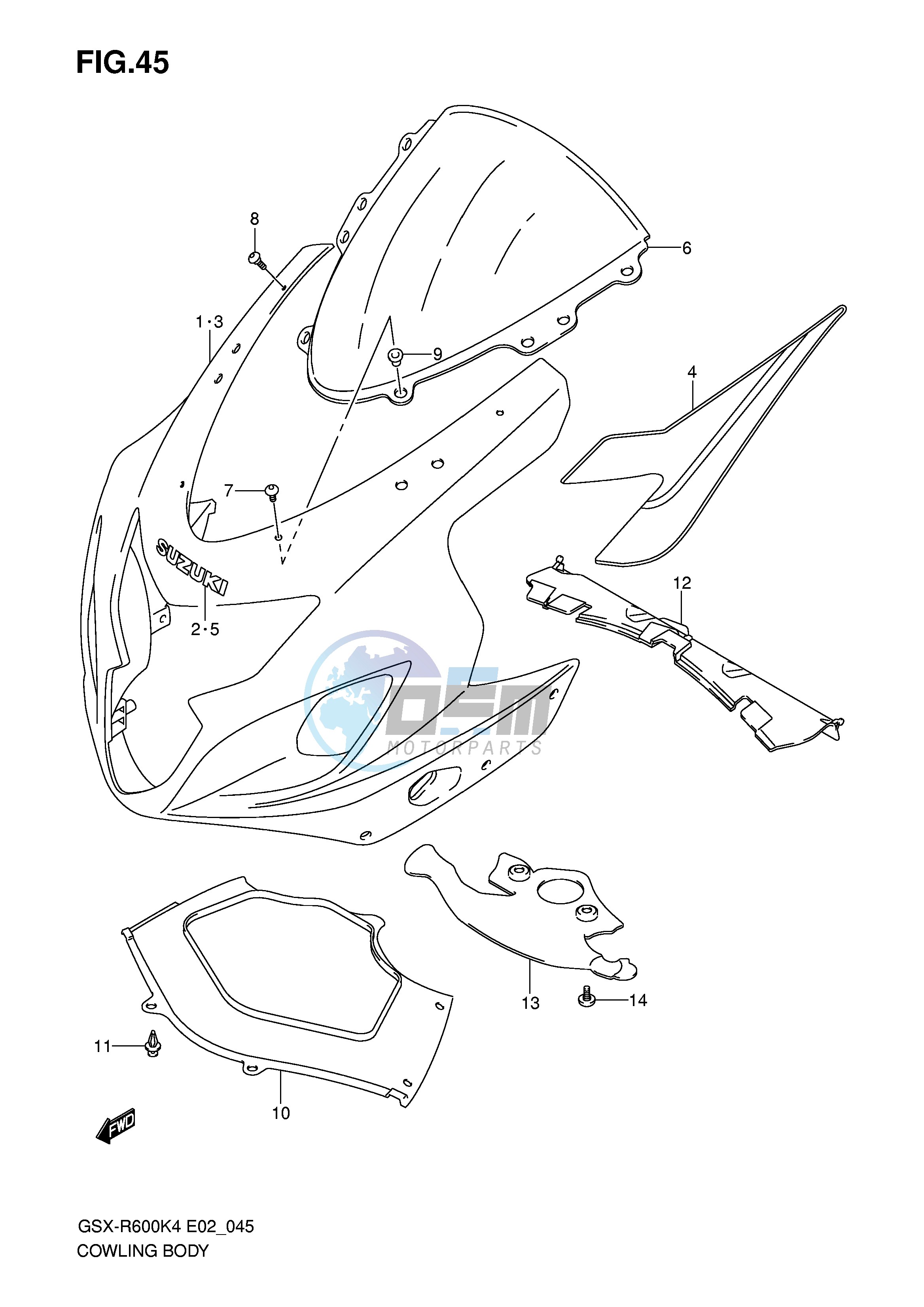 COWLING BODY (GSX-R600K4 K5)