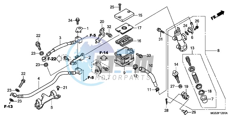 REAR BRAKE MASTER CYLINDER (NC700XA/XD)