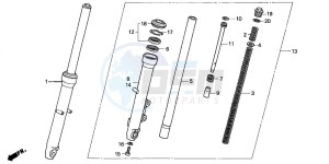 CB250 drawing FRONT FORK