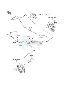 MULE_600 KAF400BDF EU drawing Rear Brake Piping