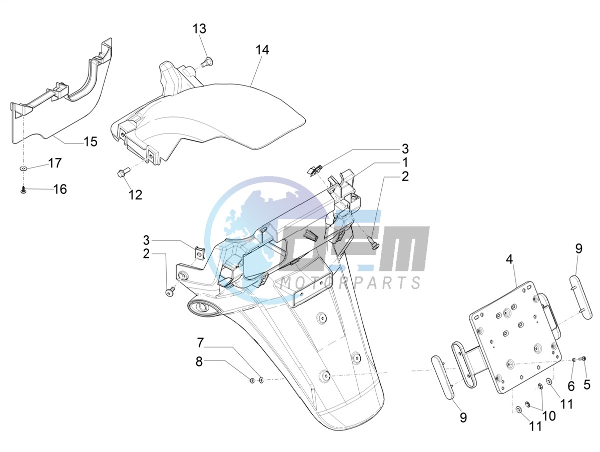 Rear cover - Splash guard