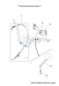 YFM700FWAD GRIZZLY 700 EPS (BFEC) drawing WVTA HANDLE SWITCH, CABLE