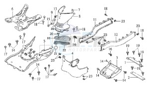 JOYRIDE 200 E2 - 2004 drawing FOOTREST / FRAME COWLING